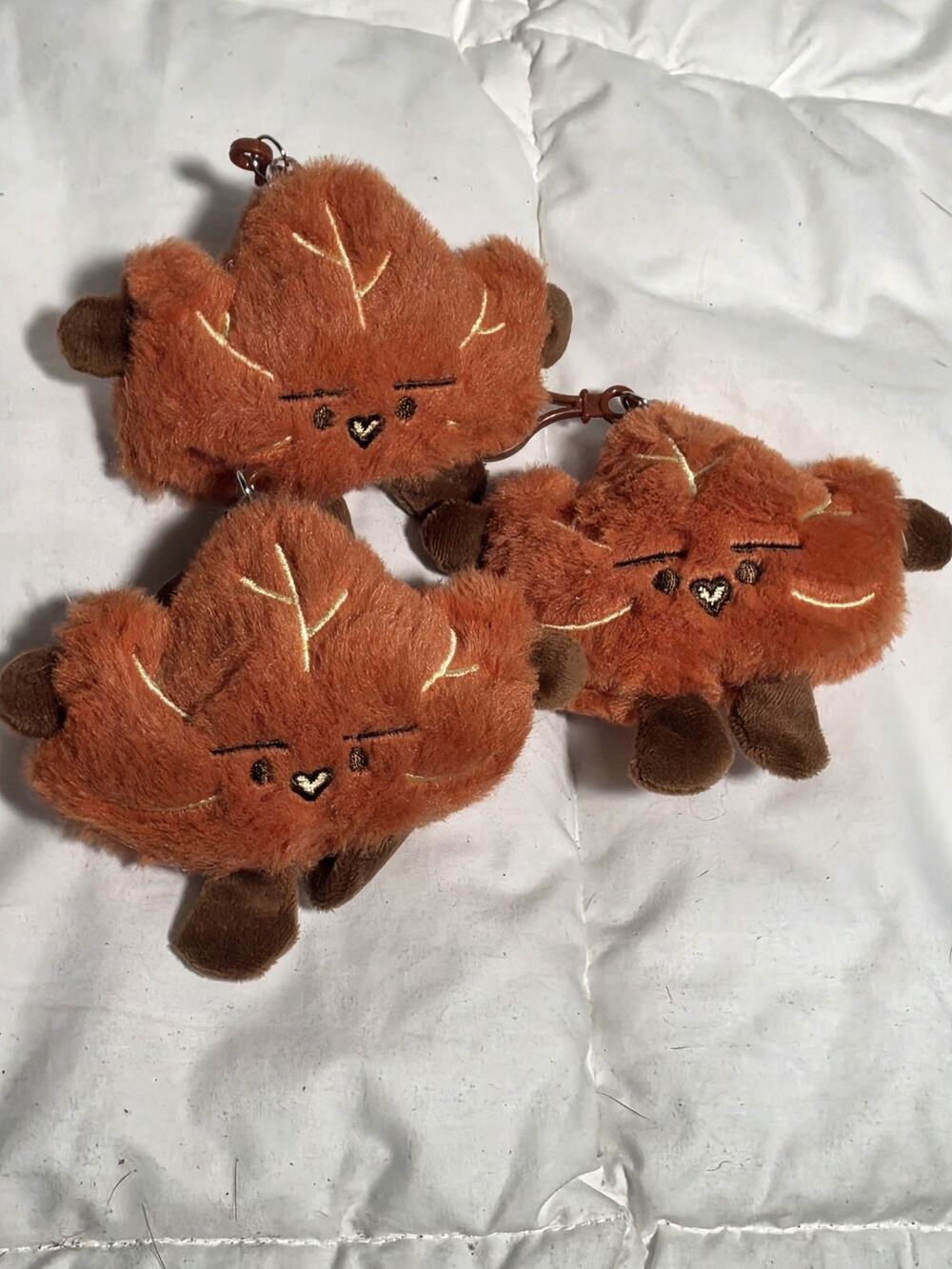 Maple Leaf Doll Plush 3 Keychain Pendant Stuffed Animal Collectible Toys Fall